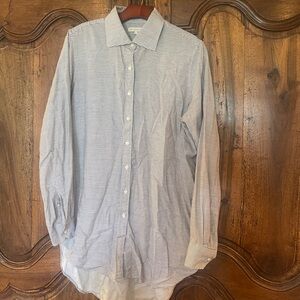 Ann Mashburn Classic Brown Cotton Flannel Striped Women’s Button Down Shirt